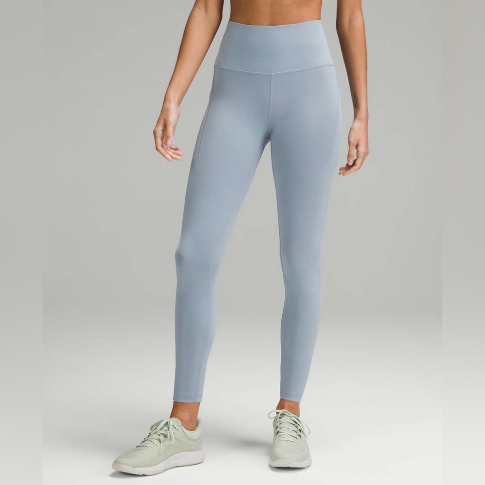 Lululemon Wunder Train High Rise Tight 25" with Pockets size 6 Chambray CHBY